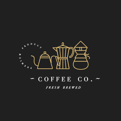 简约手绘茶壶咖啡店logo设计矢量素材