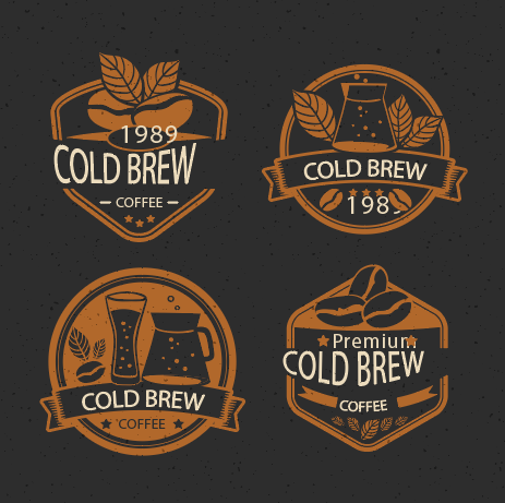 棕色卡通图标咖啡店logo设计矢量素材