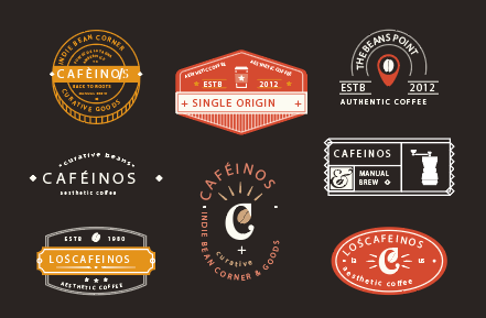 经典潮流图标咖啡店logo设计矢量素材