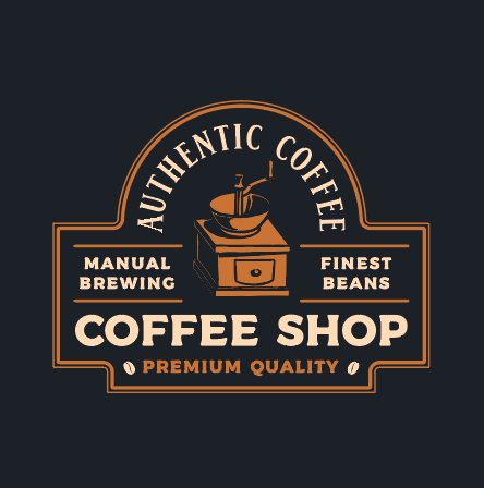 创意古典棕色咖啡店logo设计矢量素材
