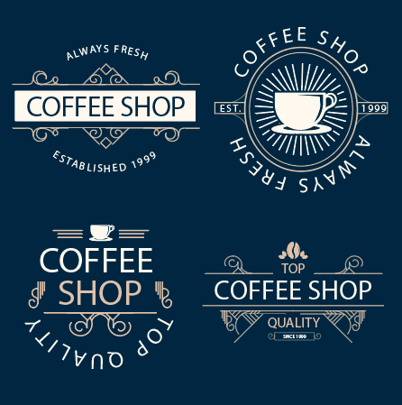 简约经典手绘咖啡店logo设计矢量素材