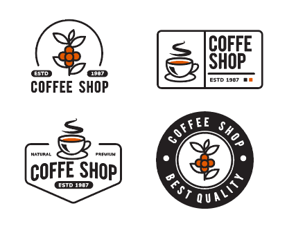 创意卡通个性咖啡店logo矢量素材