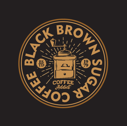棕色圆形卡通咖啡店logo矢量素材