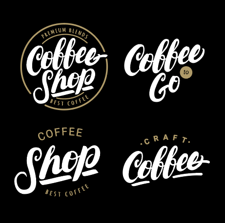 白色简约字母咖啡店logo矢量素材