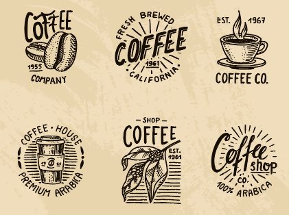 创意复古咖啡店logo矢量素材