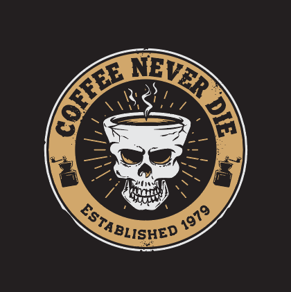 创意骷髅头咖啡店logo矢量素材