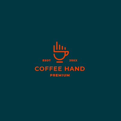 简约橙色创意咖啡店logo矢量素材