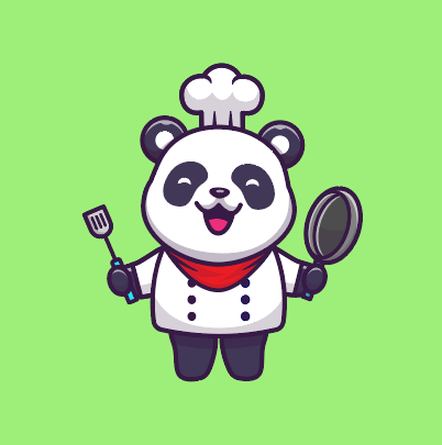 可爱厨师熊猫卡通矢量素材