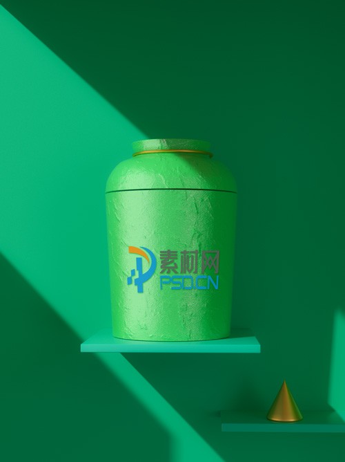 绿色纹理茶叶罐包装设计