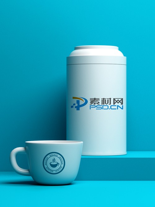现代白色简约茶叶罐储物罐包装设计