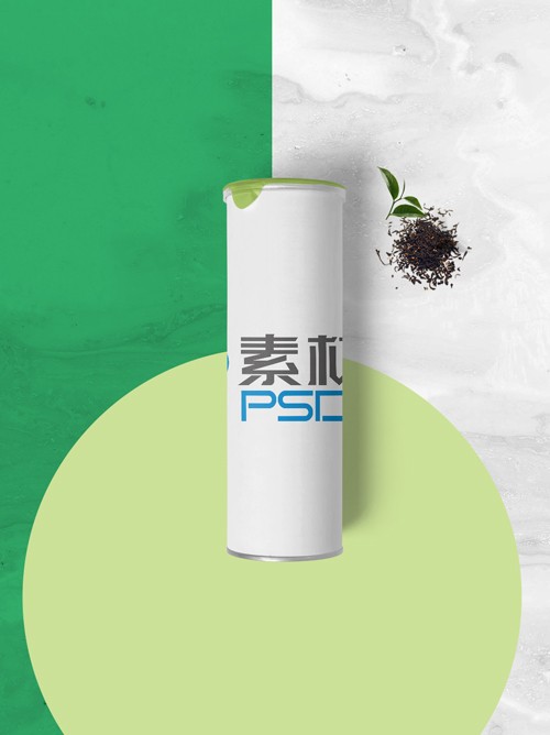 小清新綠茶茶葉罐包裝設計