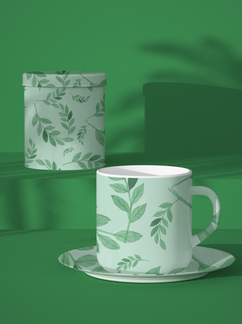 绿色小清新茶叶罐包装设计