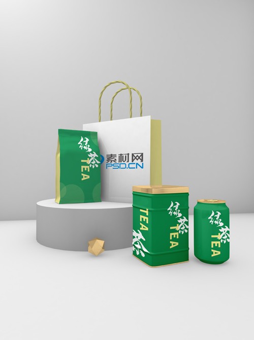 绿茶茶叶罐包装设计
