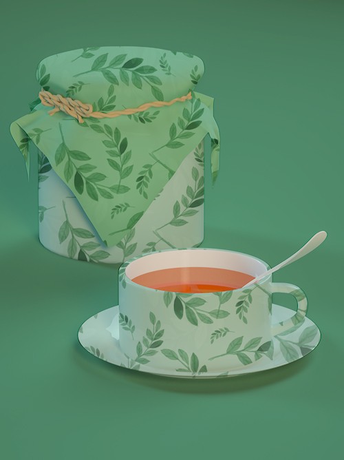 清新簡約花茶罐包裝設計