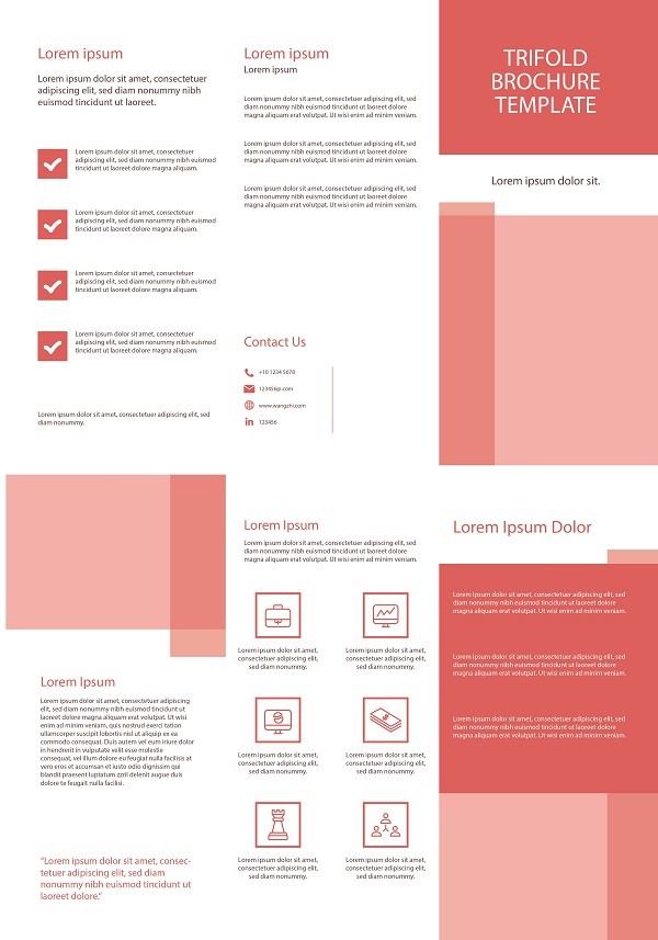 红色简约风企业三折页宣传册设计