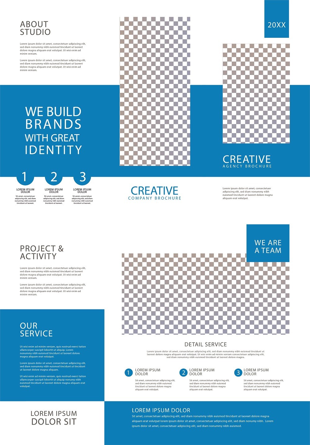 蓝色经典企业宣传册三折页设计