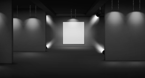 简约黑色灯光展示世界博物馆日矢量素材