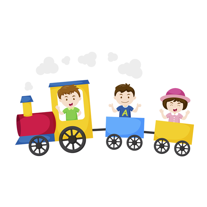 儿童节坐火车的小朋友元素图免抠素材