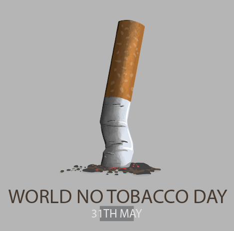灰色禁烟香烟世界无烟日矢量素材
