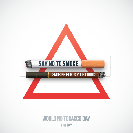 简约香烟禁烟海报世界无烟日矢量素材