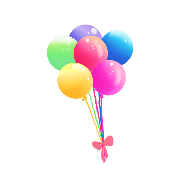 彩色卡通气球六一儿童节元素免抠素材