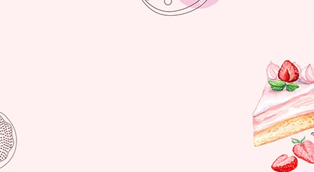 夏日草莓甜品手绘粉色海报背景免抠素材