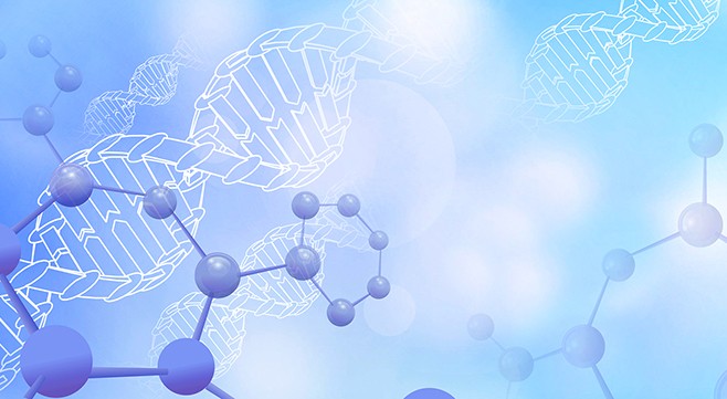 蓝色科技生物医疗分子背景免抠素材