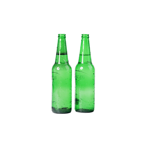 两个浅绿色酒瓶免抠素材
