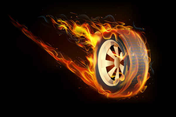 燃烧的轮胎矢量素材
