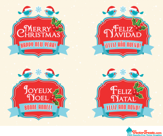 Free Royalty-Free Vectors to Say Merry Christmas & Happy New Year
