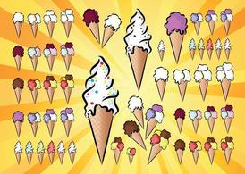 可爱卡通冰淇淋矢量素材