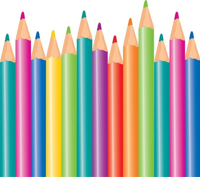 彩色铅笔简约矢量素材