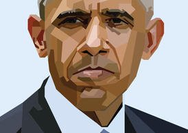 奥巴马自由向量肖像的肤色