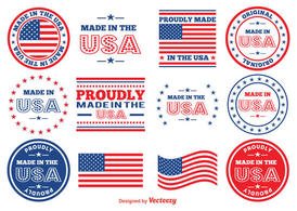 美国制造向量邮票