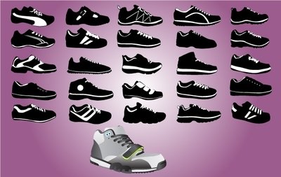 时尚运动鞋矢量图标