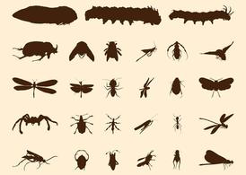 昆虫动物群剪影矢量素材