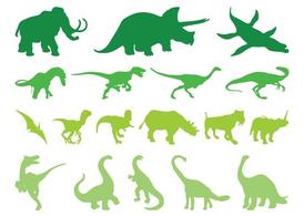 史前恐龙动物剪影矢量素材