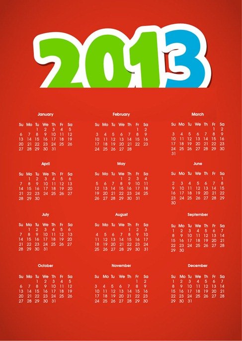新年矢量日历图片