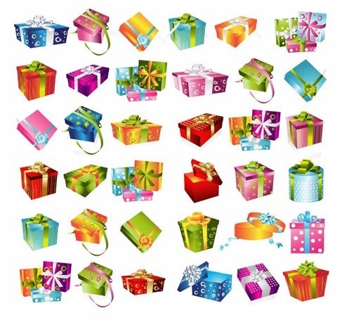 彩色礼物盒潮流矢量图标素材