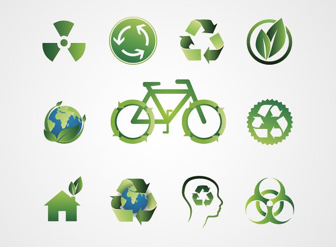 绿色生态生物环保标志矢量图