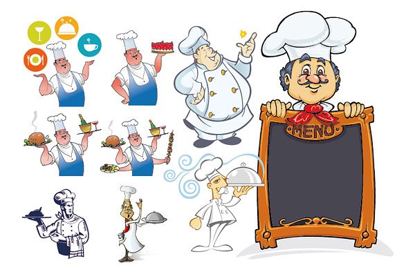 卡通厨师形象矢量素材