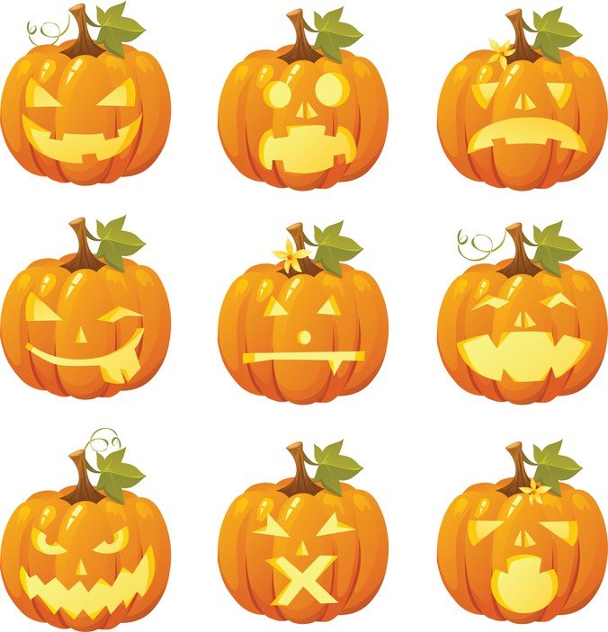 Free Vector Halloween Pumpkin Smileys