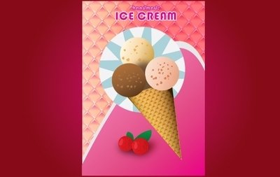 冰淇淋宣传单矢量素材