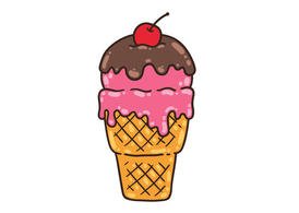 卡通冰淇淋甜筒矢量素材