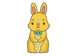 黄色可爱小兔子矢量素材