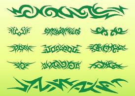 绿色创意纹身潮流矢量图标素材