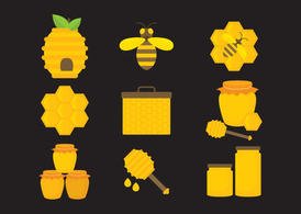 黄金蜂蜜矢量图标素材