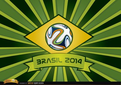 巴西2014带和束背景矢量素材