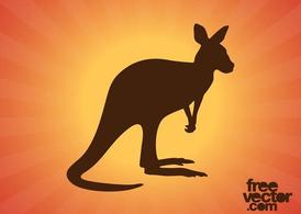 澳大利亚袋鼠剪影矢量素材