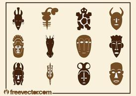 非洲部落动物标志矢量素材